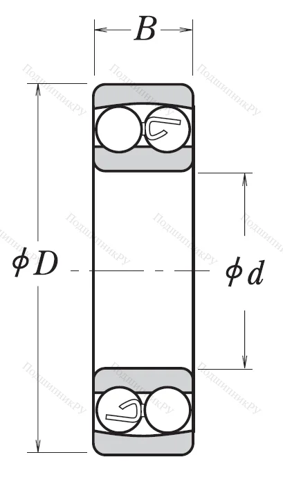 Двухрядный шариковый подшипник 1318