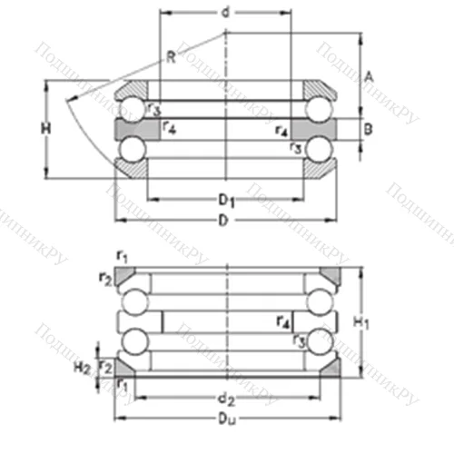 Подшипник шариковый упорный 54224-MP+U 224
