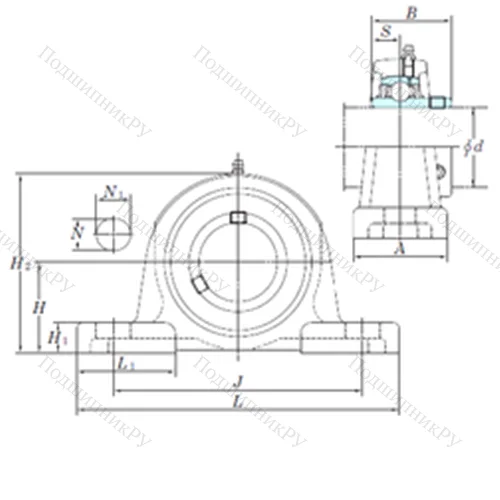 Подшипниковый узел шариковый радиальный UCPX 15-47
