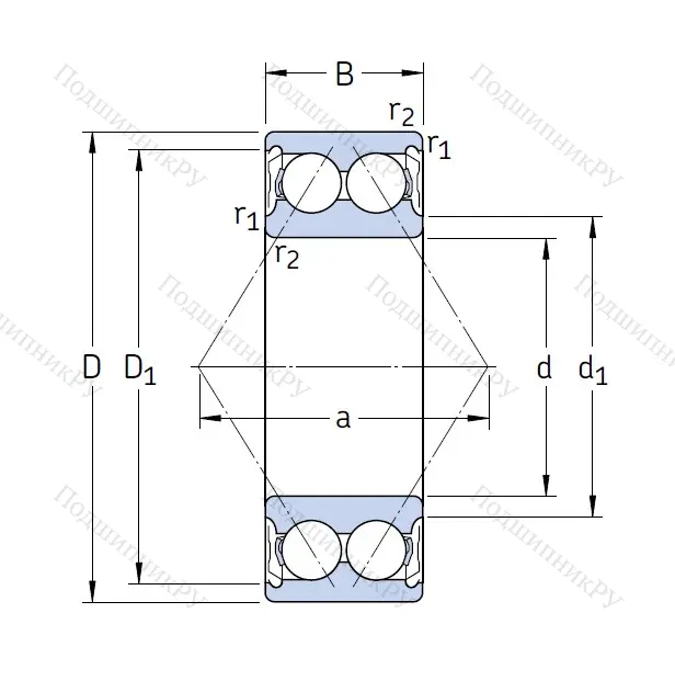 Двухрядный шариковый подшипник 3312 A 2Z/C 3 MT 33 от производителя  SKF