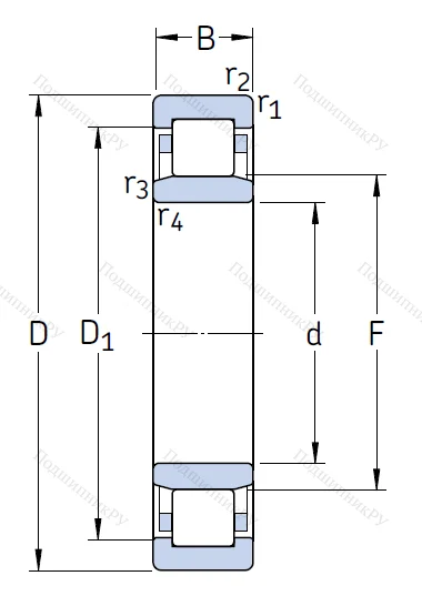 Роликовый цилиндрический подшипник NU 311 ECP