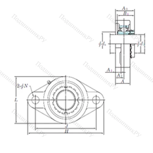 Подшипниковый узел шариковый радиальный UKFL 318 от производителя  KOYO