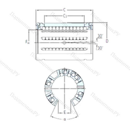 Подшипник шариковый линейный LBCF 12 A