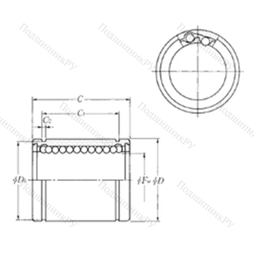 Подшипник шариковый линейный KLM 30