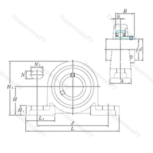 Подшипниковый узел шариковый радиальный BLP 205 от производителя  KOYO