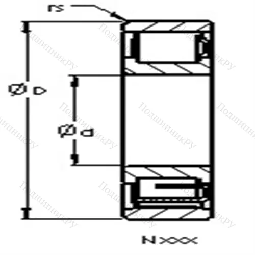 Подшипники роликовые радиальные с цилиндрическими роликами N 1036 M от производителя  AST