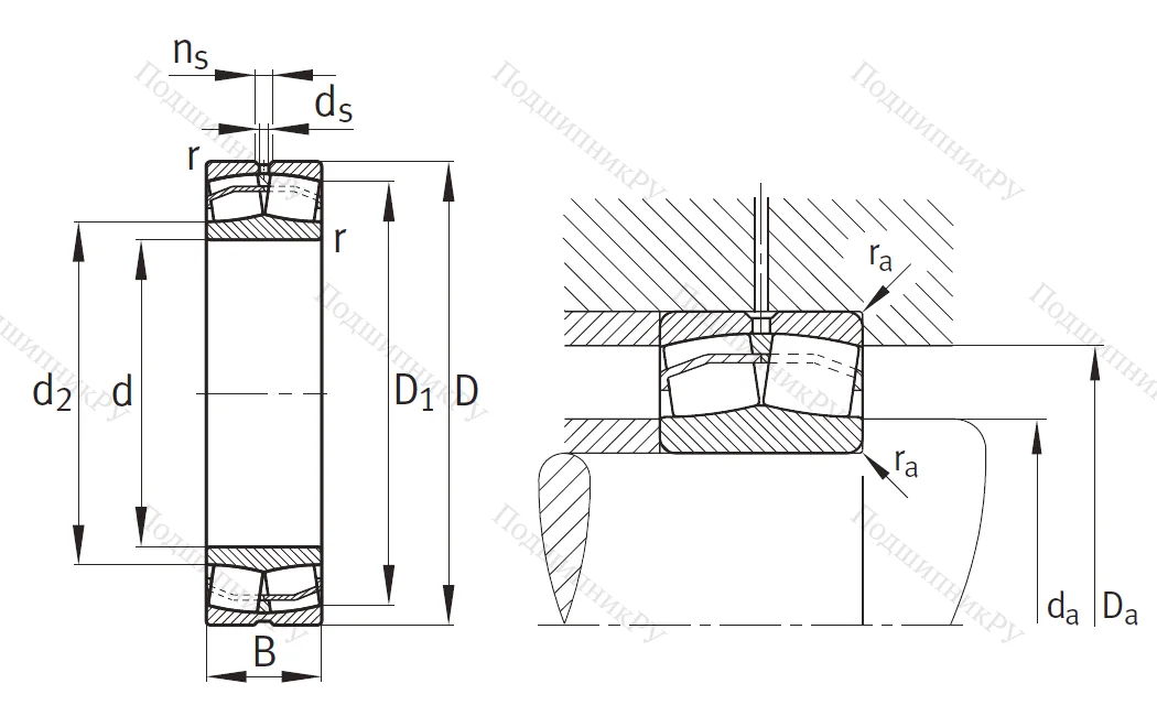 Сферический роликовый подшипник 23044 MB C 3