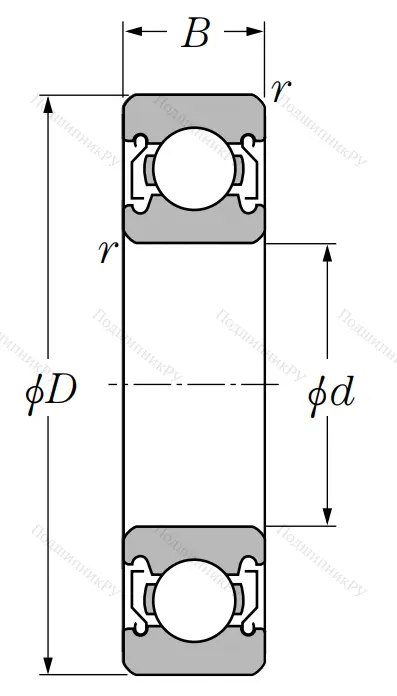 Однорядный шариковый подшипник 6026 ZZ C 3