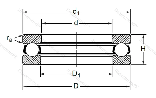 Упорный шариковый подшипник 8108 (51108) в Грозном 
