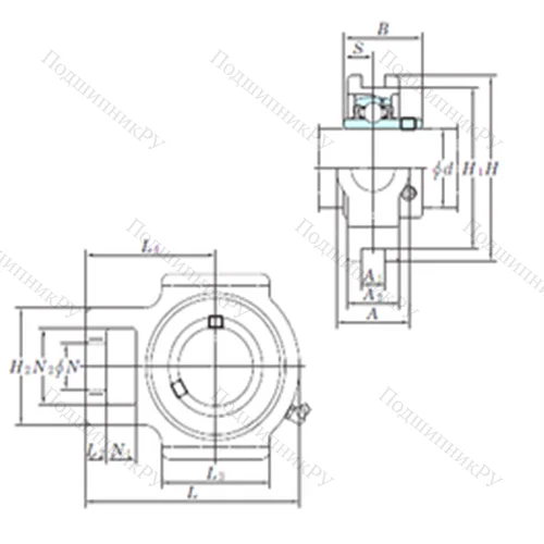 Подшипниковый узел шариковый радиальный UCST 210H 1S 6 от производителя  KOYO