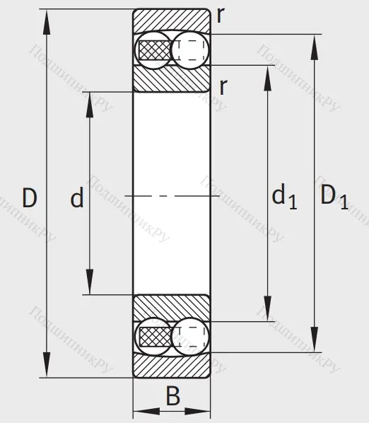 Двухрядный шариковый подшипник 2311 TVH