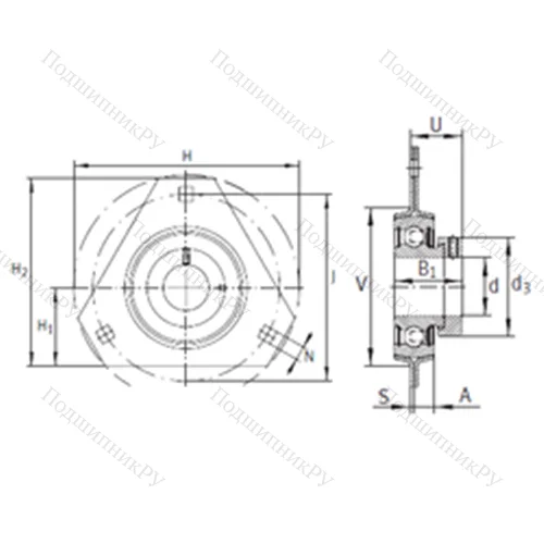 Подшипниковый узел шариковый радиальный
