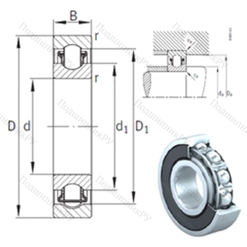 Подшипник с шариковыми роликами (ball roller) радиальный BXRE 212-2HRS