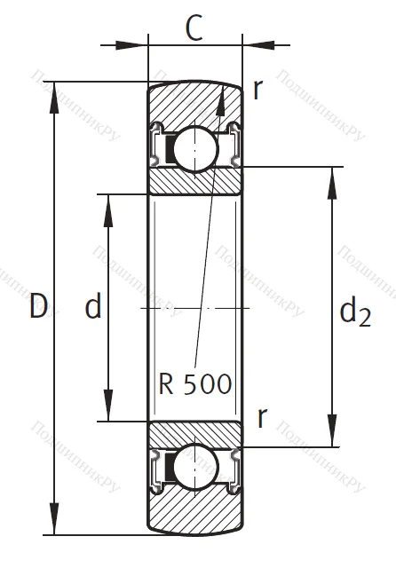Подшипник LR 205 2RSR от производителя  INA
