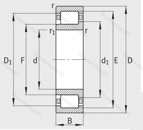 Роликовый цилиндрический подшипник NJ 219 E.TVP 2 от производителя  FAG