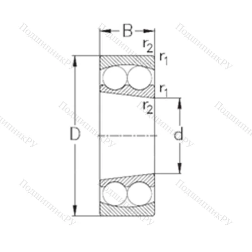 Подшипник шариковый радиальный самоцентрирующийся 2314-K