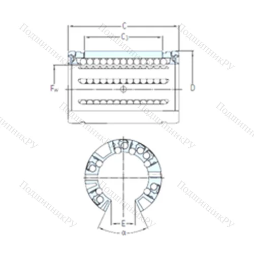 Подшипник шариковый линейный LBCT 30 A