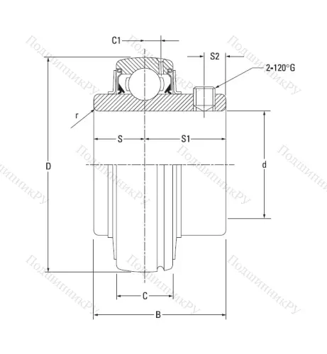 Корпусный подшипник UC 209-28 в Грозном 