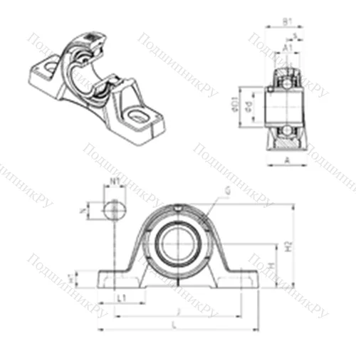 Подшипниковый узел шариковый радиальный UCPE 204 от производителя  SNR