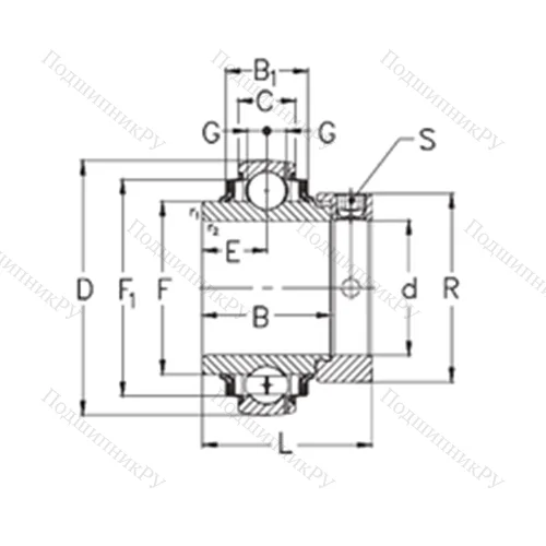 Подшипник шариковый радиальный GE 55-KRRB