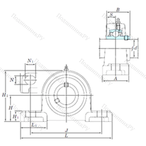 Подшипниковый узел шариковый радиальный UCP 212-38SC