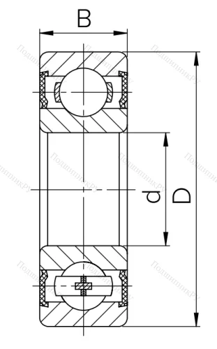 Шариковый однорядный подшипник 180306 (6306 2RS) в Грозном 
