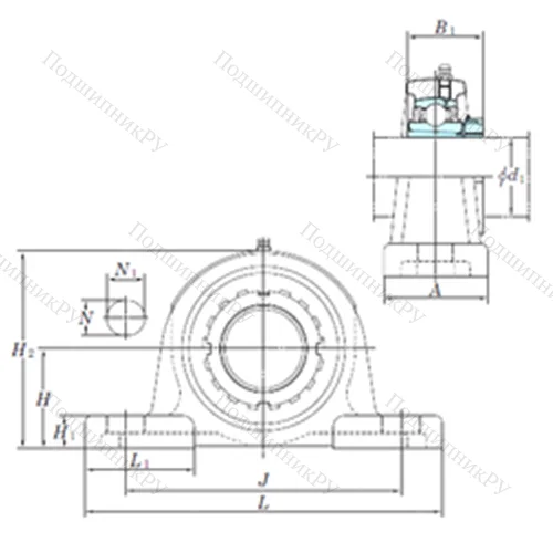 Подшипниковый узел шариковый радиальный UKP 320 от производителя  KOYO