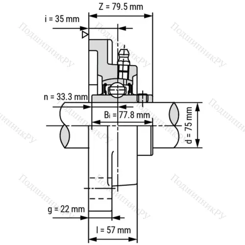 Подшипниковый узел SS-UCF 215 - Вал: 75 мм от производителя  LPZ