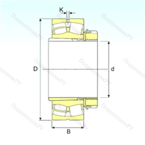 Подшипник роликовый радиальный самоцентрирующийся 22224 EKW 33+H 3124 от производителя  ISB
