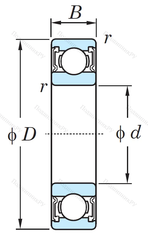 Однорядный шариковый подшипник 6003 2RS CM