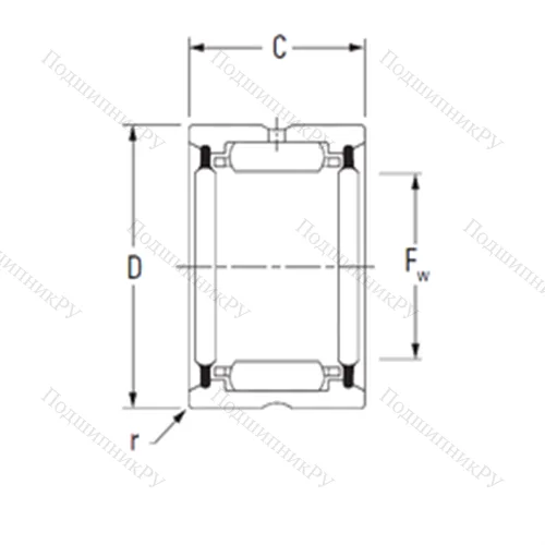 Подшипник игольчатый радиальный HJ-223020,2RS