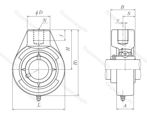 Подшипниковый узел UCHB 212 D 1 (UCHA 212) в Грозном 