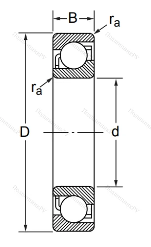 Радиально-упорный шариковый подшипник 7008 AC/DT (446108 Е ГОСТ) в Грозном 