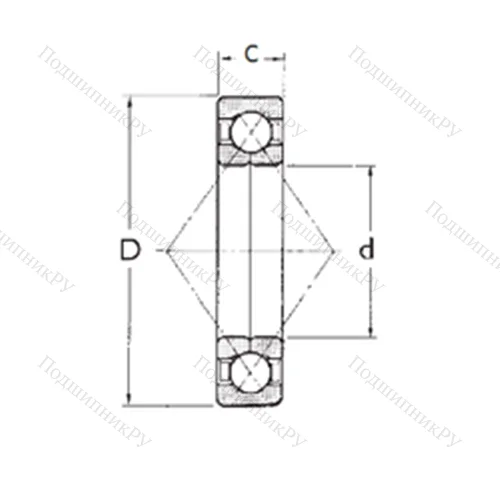 Подшипник шариковый радиально-упорный с четырёхточечным QJ 215