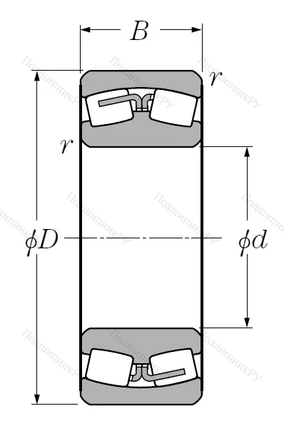 Сферический роликовый подшипник 22312 BD 1 C 3 (22312 B (EA) D 1 C 3)