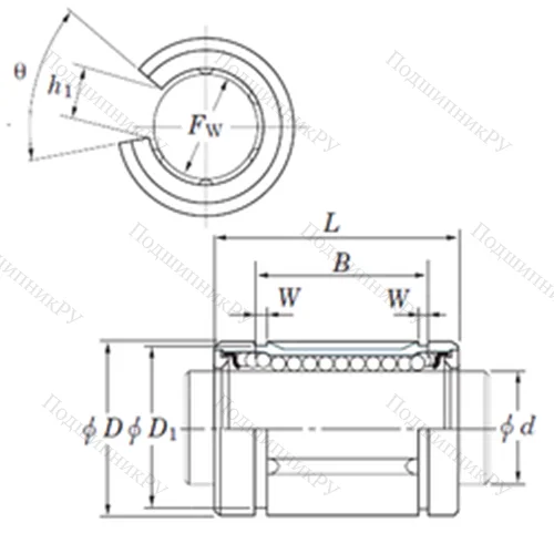 Подшипник шариковый линейный SDM 100OP