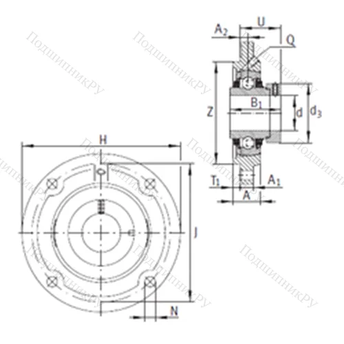 Подшипниковый узел шариковый радиальный