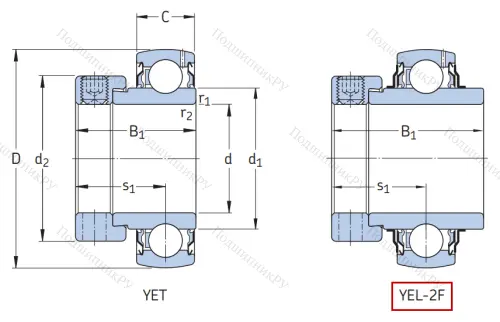 Корпусный подшипник YEL 204-2F в Грозном 