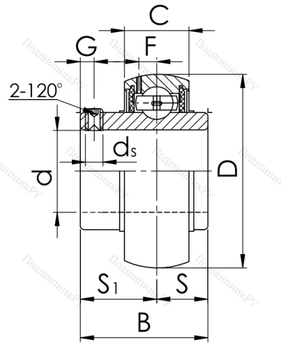 Корпусный подшипник UC 211 (480211 ГОСТ) в Грозном 