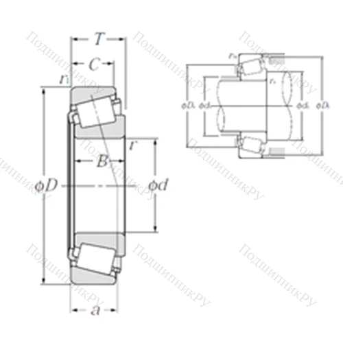 Подшипник роликовый радиально-упорный 4T-LM 603049/LM 603011 от производителя  NTN