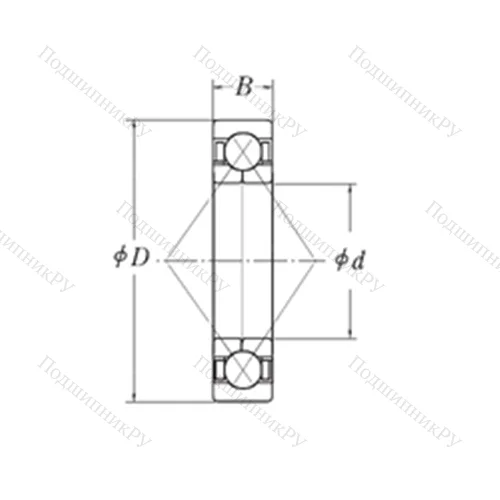 Подшипник шариковый радиально-упорный с четырёхточечным контактом QJL 2