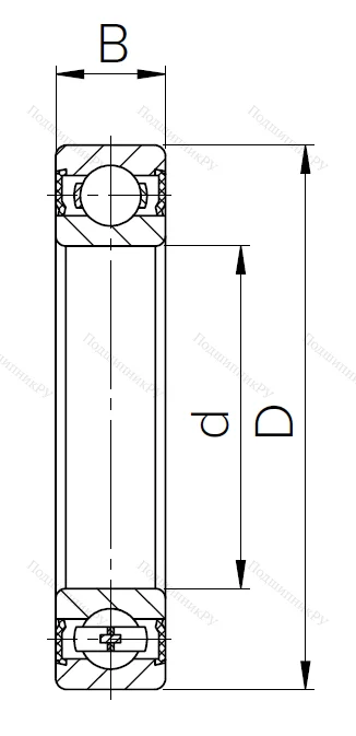 Шариковый однорядный подшипник 180111 T (6011 2RS) в Грозном 