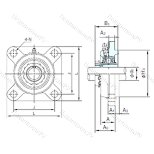 Подшипниковый узел шариковый радиальный UKFS 322+H 2322 от производителя  NACHI