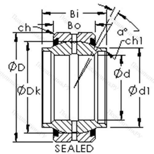 Подшипники скольжения, дюймовая серия GEWZ 25ES-2RS от производителя  AST Подшипники скольжения, дюймовая серия GEWZ 25ES-2RS от производителя  AST