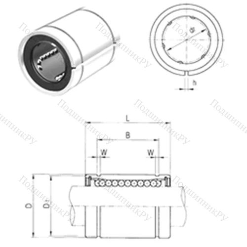 Подшипник шариковый линейный LM 20UUAJ