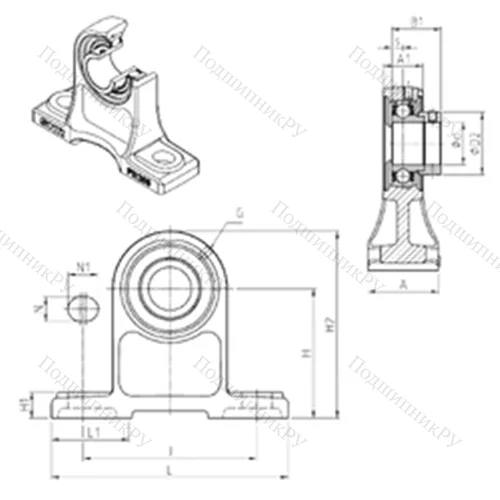 Подшипниковый узел шариковый радиальный ESPH 203 от производителя  SNR