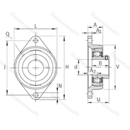 Подшипниковый узел шариковый радиальный PCJTY 1 от производителя  INA