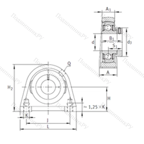 Подшипниковый узел шариковый радиальный PSHE 30-N