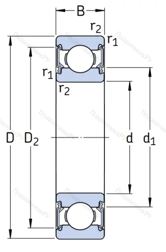 Высокотемпературный подшипник 6203 2RSH/C 3 GJN от производителя  SKF Высокотемпературный подшипник 6203 2RSH/C 3 GJN от производителя  SKF
