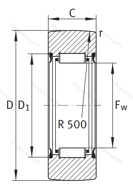 Игольчатый подшипник RNA 2200  2RSR